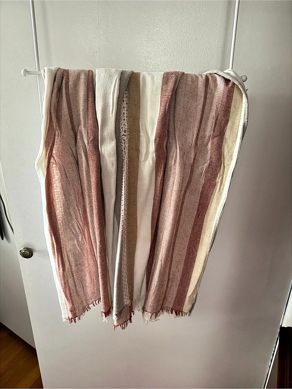 Striped Scarf in Pink & Cream Like New
